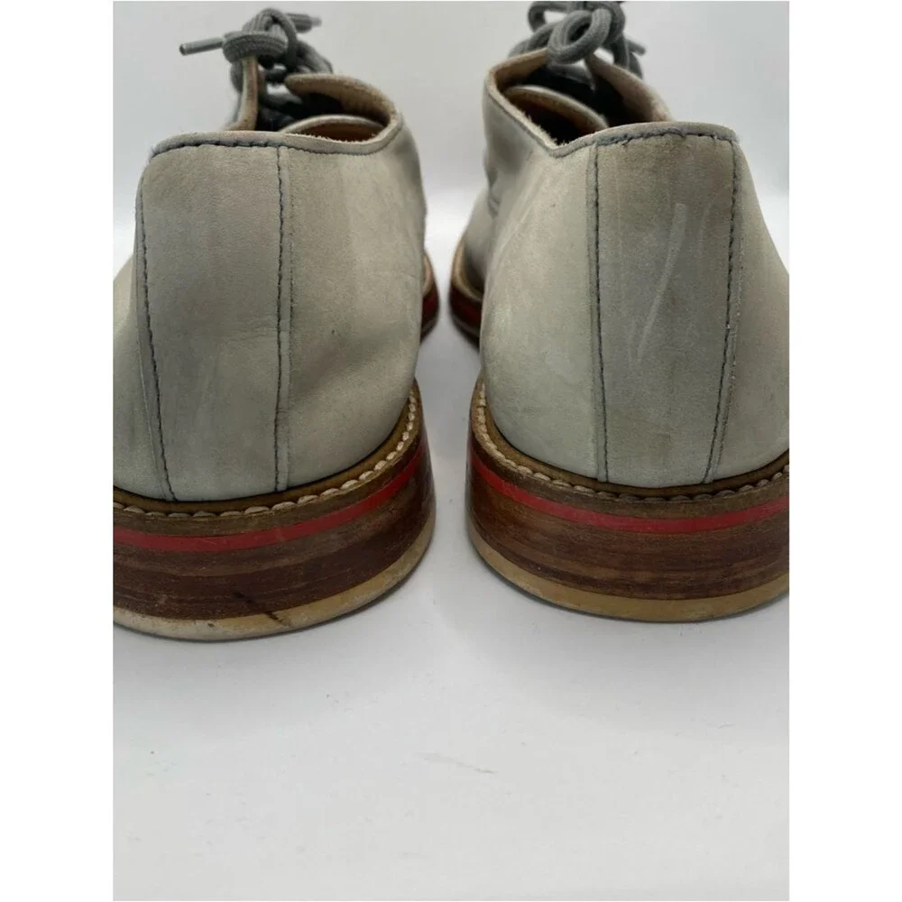 Oliver Clark Italian Leather Oxford Shoes 10 Handmade Blue Gray Preppy Americana